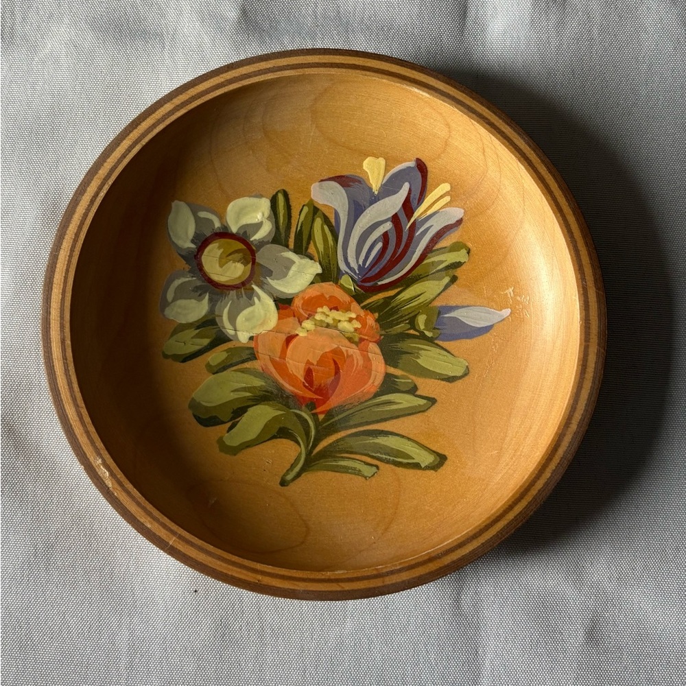 Franz Pinur painted wooden plate